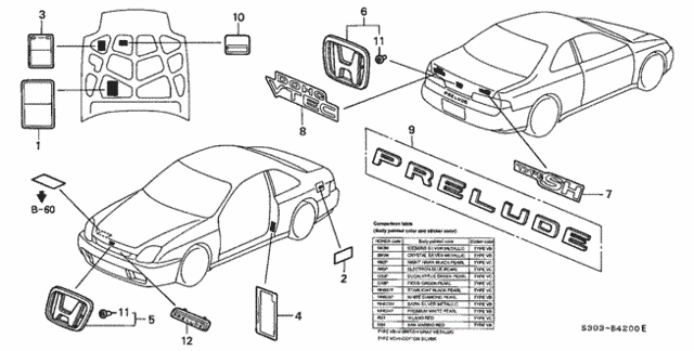 Emblems for 1997 Honda Prelude #0