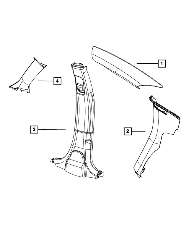 1KS06DX9AF - : Windshield Garnish Molding, Right for Mopar Image