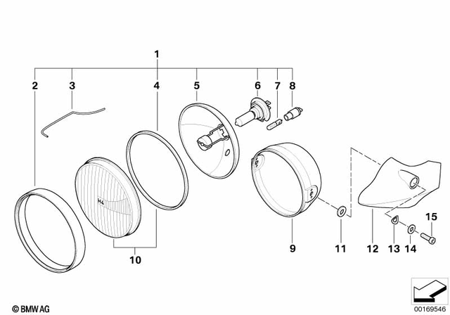 63122306897 - Lights: Headlight Insert -  for BMW-Motorrad Image