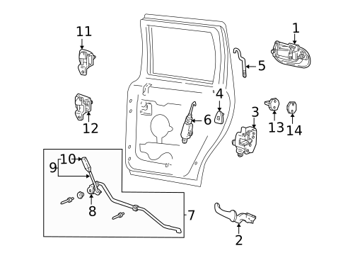 Rear Door for 1998 Ford Expedition #0