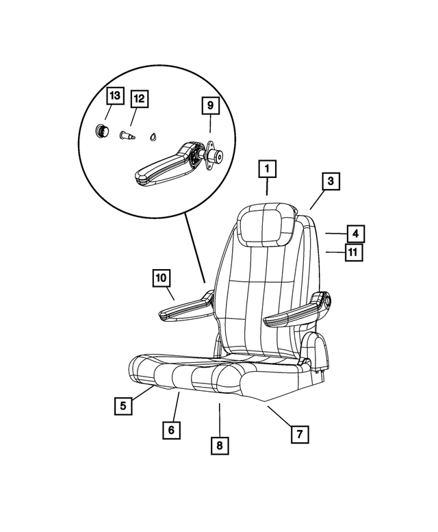 68101321AA - Interior Trim: Rear Seat Back Frame for Mopar Image image