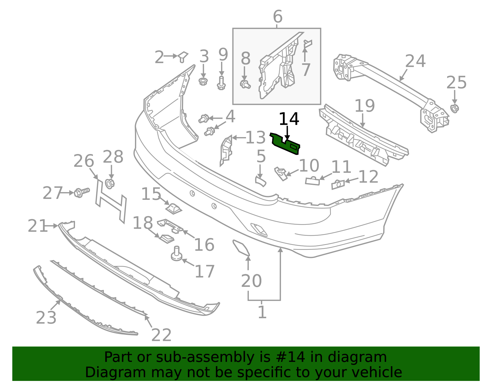 2017-2025 Volvo Bumper Cover Spacer - Driver's Side (LH) 31449223 ...