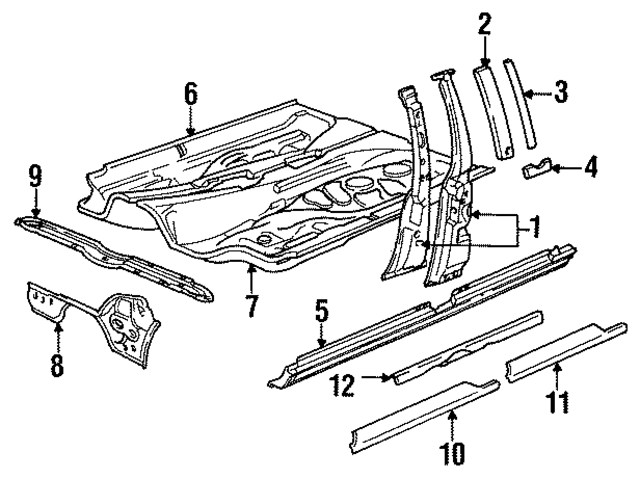 443809220L - Body: Center Pillar for Audi Image