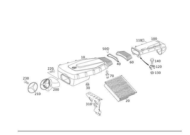 1550900001 - Chassis Sheet Metal/Air Intake: Air Filter for Mercedes-Benz Image image