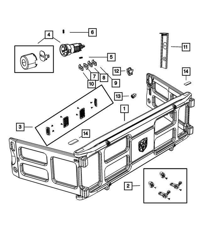 « 68061347AA – Body Sheet Metal Except Doors : Cloison De Plateau De Camion Trousse De Verrouillage De Poignee pour Mopar Image »