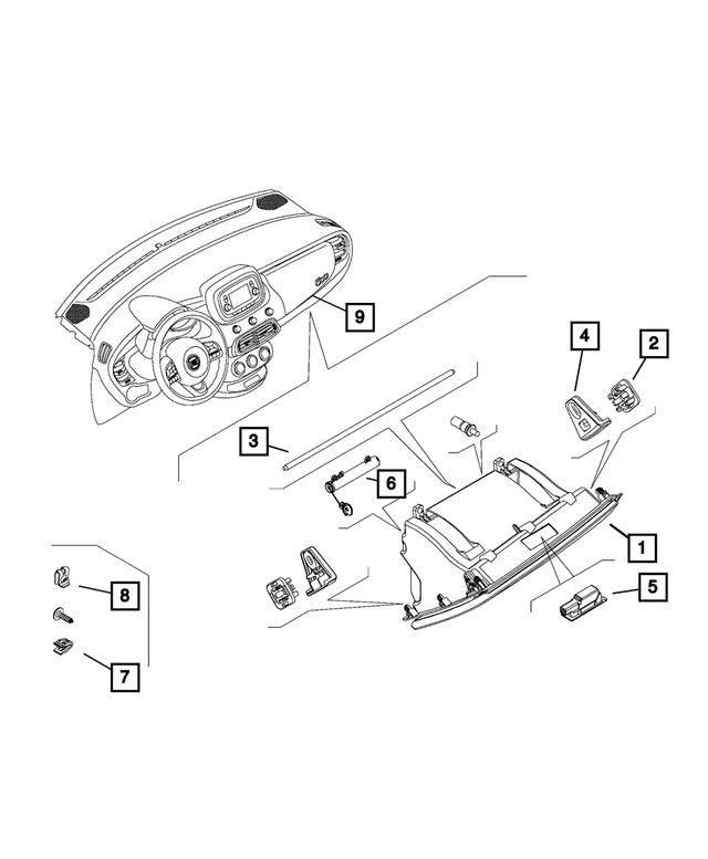 6VP12LXHAA - Interior Trim: Instrument Panel Glove Box for Mopar Image