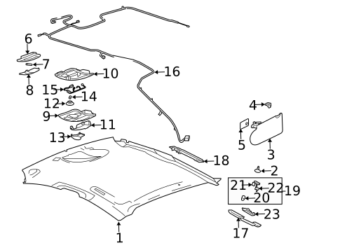 Interior Trim - Roof for 2005 Pontiac Grand Prix #1