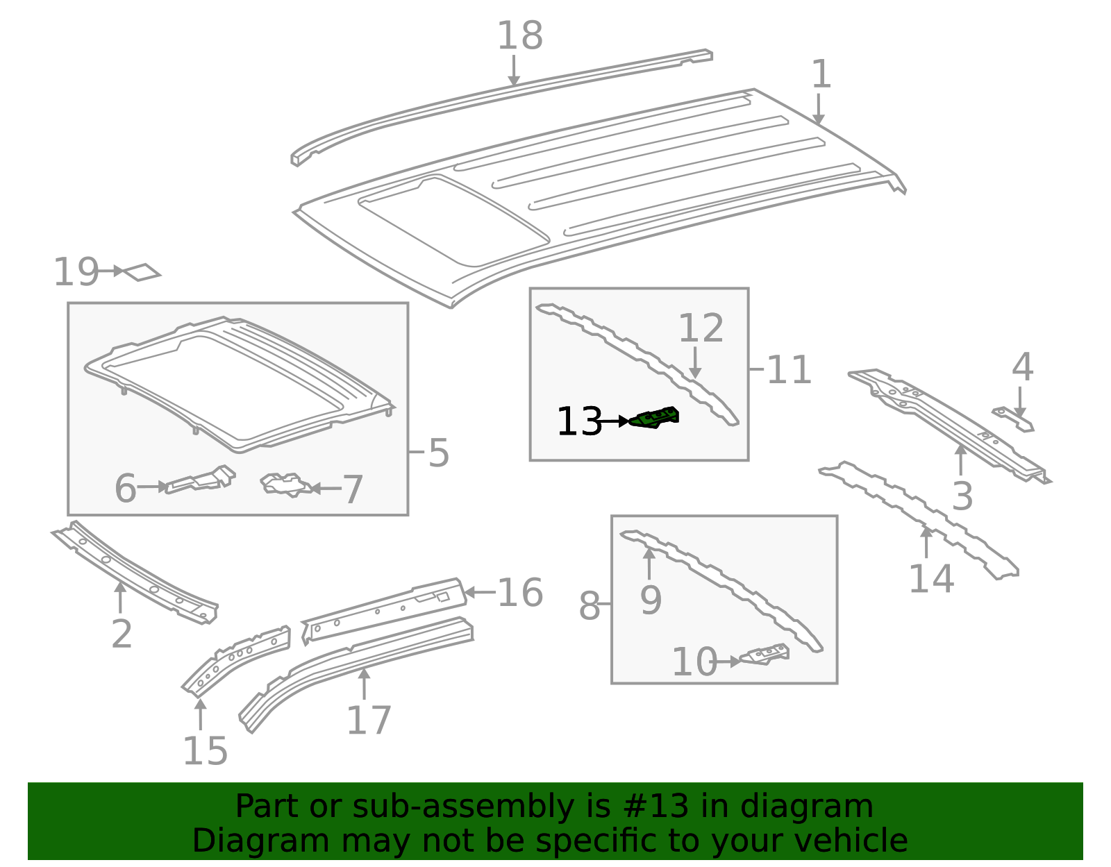 63199-0C010 - Roof Panel Reinforcement Bracket 2008-2022 Toyota Sequoia ...