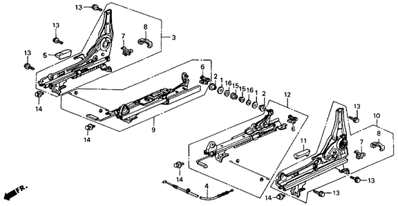 Front Seat Components for 1993 Honda Accord #0
