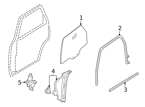 Glass - Rear Door for 2007 Mercury Mariner #0