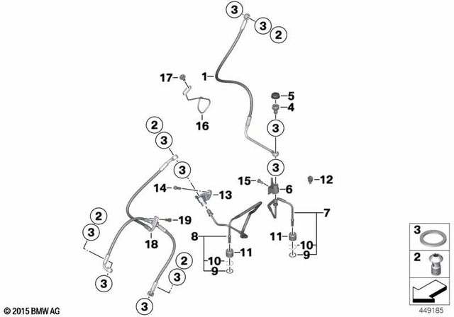 34327702379 - : Brake-Line Control Circuit, Front for BMW-Motorrad Image