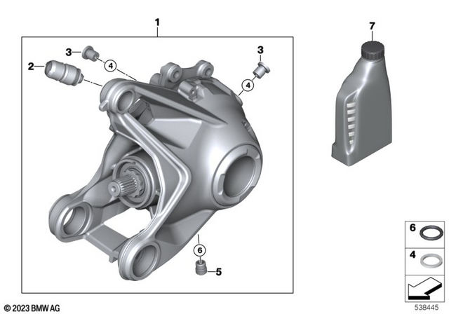 33748864458 - Rear Axle, Rear-Wheel Drive, Suspension: Breather -  for BMW-Motorrad Image