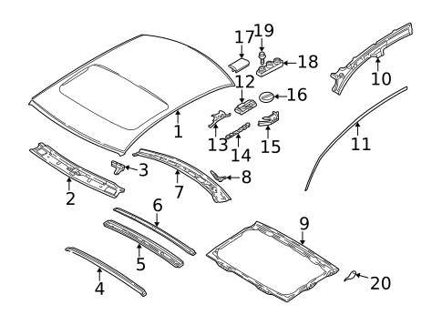 Roof & Components for 2003 Volvo S40 #0