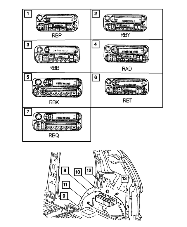 5091606AD - Instrument Panel and Radios and Consoles: Am/fm/cassette With Cd Radio for Mopar Image