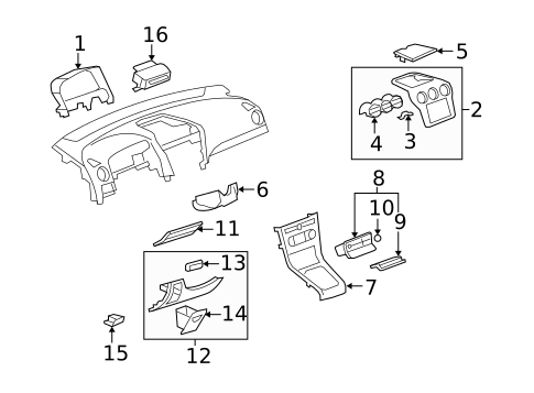 Instrument Panel Components for 2008 Saturn Vue #0
