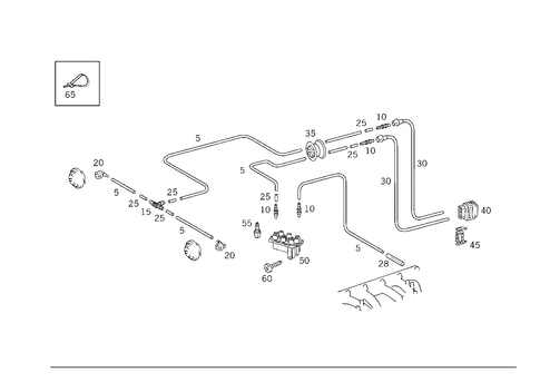 Engine Vacuum Connection and Light Range Regulator for 1993 Mercedes-Benz 600SL #1