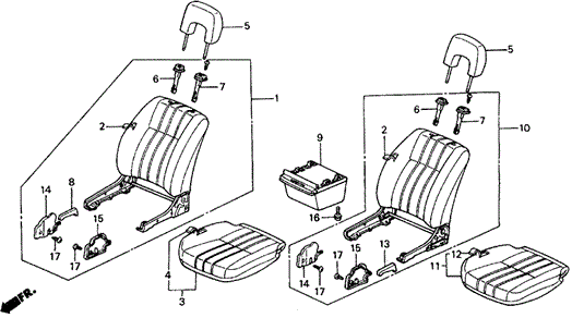 Front Seat (1) for 1988 Honda Civic #0