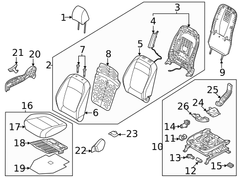 Passenger Seat Components for 2025 Kia Seltos #1