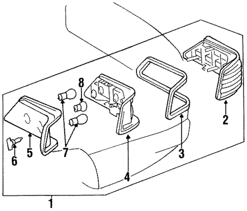 Backup & Tail Lamps for 1986 Mercedes-Benz 300 E #0