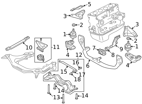 Engine & Trans Mounting for 2005 Audi A4 #0