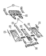 68070914AA - Body Sheet Metal Except Doors: Front Floor Pan Rail, Right for Fiat: 500 Image