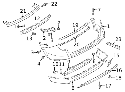Bumper & Components - Rear for 2021 Ford Explorer #0