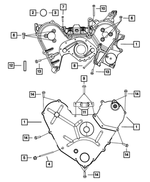 4892138AB - 4.0L Gas; Engine: Timing Case Cover, Outer for Mopar Image
