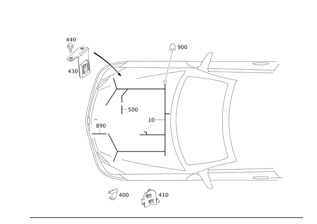 2075404732 - Electrical Equipment and Instruments: Electrical Wiring Harness for Mercedes-Benz: E550 Image image