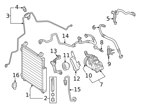 Condenser, Compressor & Lines for 2012 Scion iQ #0