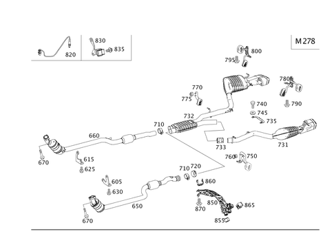 Exhaust System Used on Eight-Cylinder Gasoline Vehicles for 2015 Mercedes-Benz E550 #0
