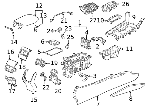 Center Console for 2019 Honda Accord #0