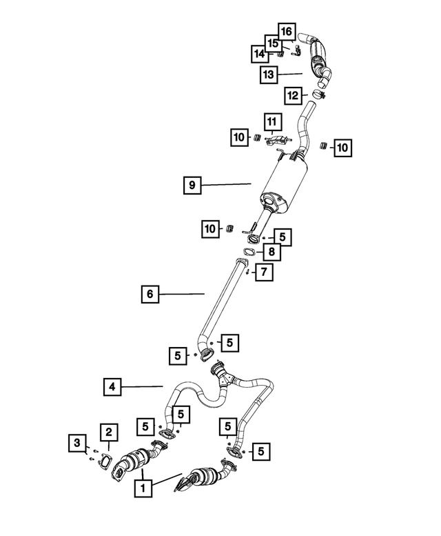 68638138AA - Exhaust: Exhaust Pipe And Converter, Left for Mopar Image image