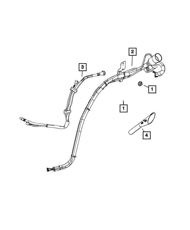 68402169AB - Fuel and Accelerator Pedal: Fuel Filler Vent Hose for Mopar Image