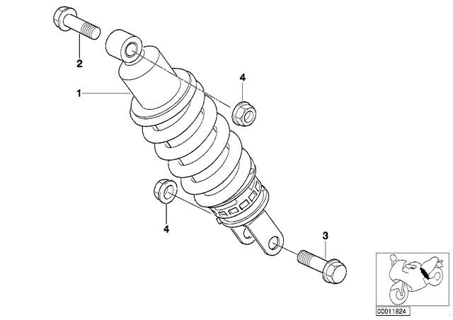 33537676637 - Rear Axle, Rear-Wheel Drive, Suspension: Asa-Bolt - M10X1.25X60 for BMW-Motorrad Image