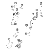 55197424AD - Interior Trim: Wheelhouse Silencer for Dodge: Durango | Jeep: Grand Cherokee, Grand Cherokee WK Image