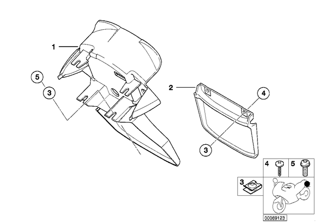 46627655719 - Frame and Mounting Parts: Extension License-Plate Carrier - F650gs dakar for BMW-Motorrad Image