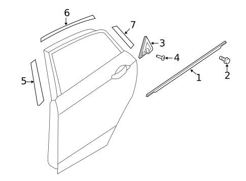 Exterior Trim - Rear Door for 2014 Hyundai Elantra GT #0