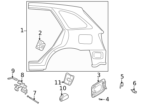 Quarter Panel & Components for 2003 Mazda Protege5 #0