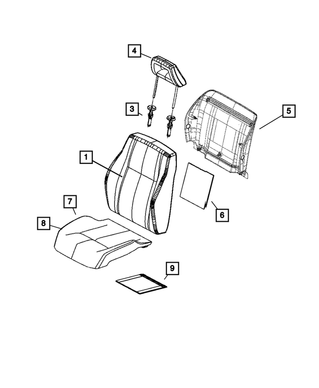 1DN98DK2AA - Interior Trim: Headrest Sleeve, Slave Cylinder for Mopar Image