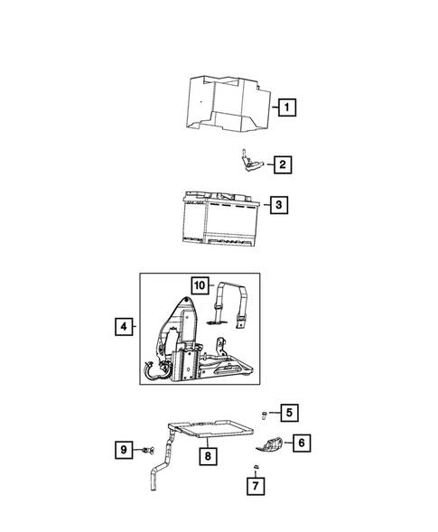 Battery, Battery Tray and Cables for 2020 Jeep Compass #1