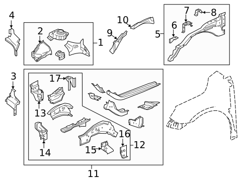 Structural Components & Rails for 2016 Buick LaCrosse #0