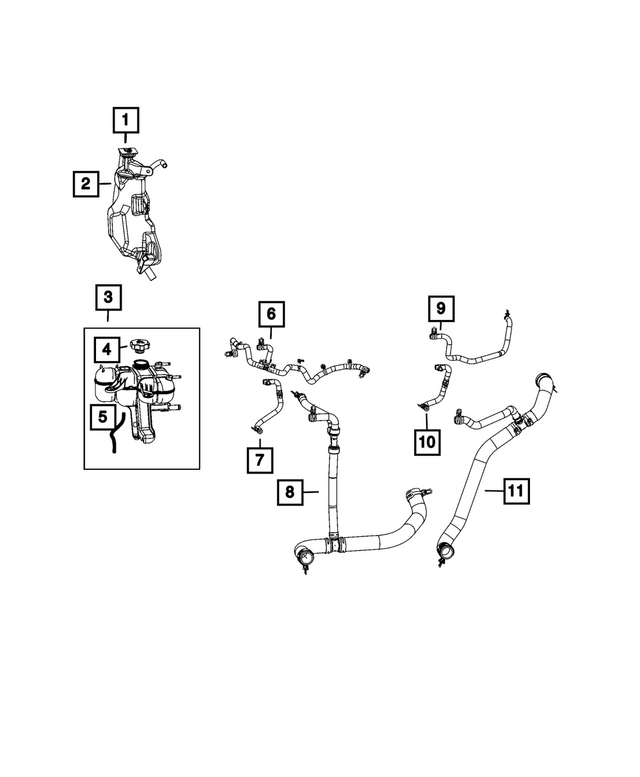 68263034AA - : Coolant Bottle Inlet Hose for Mopar Image