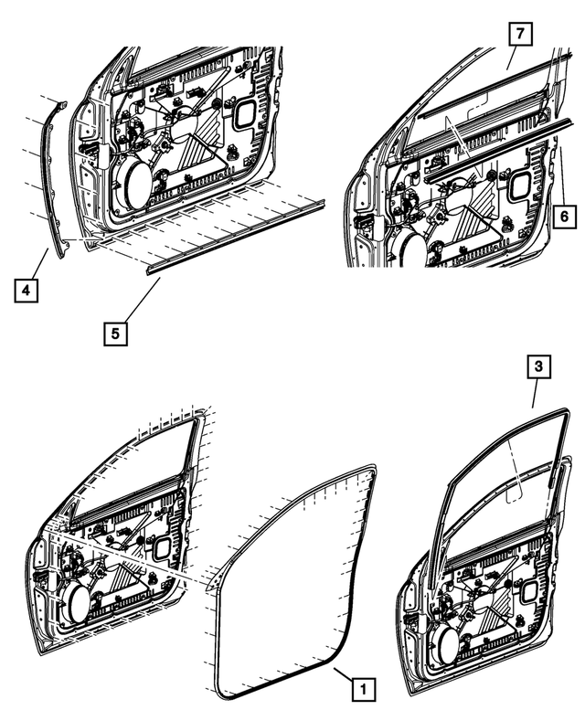 « 55369294AL – Doors, Door Mirrors and Related Parts : Chaussure De Glace Joint, Côté Droit pour Mopar Image »