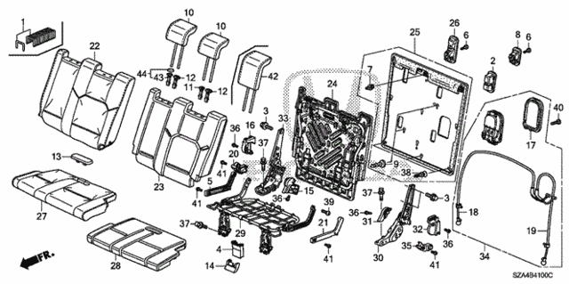 Rear Seat (L.) for 2012 Honda Pilot #0