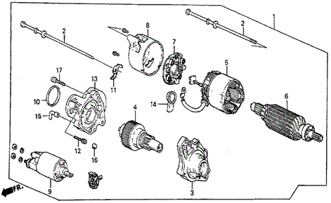 Starter Motor (Mitsuba) for 1984 Honda Prelude #0