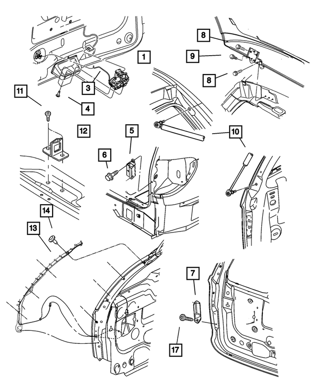 4717992AD - Body Sheet Metal Except Doors: Liftgate Latch, Manual for Mopar Image
