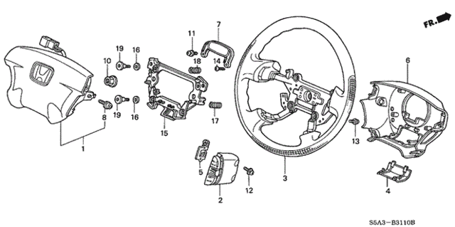 Steering Wheel (SRS) (1) for 2001 Honda Civic #0