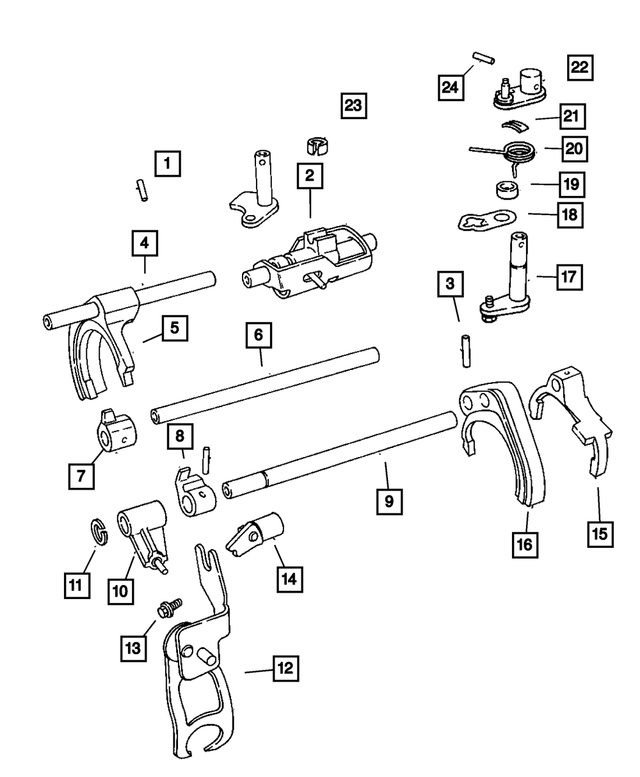5191022AA - NVG Manual Transaxle 5 Speed: Fifth And Reverse Shift Rail for Mopar Image