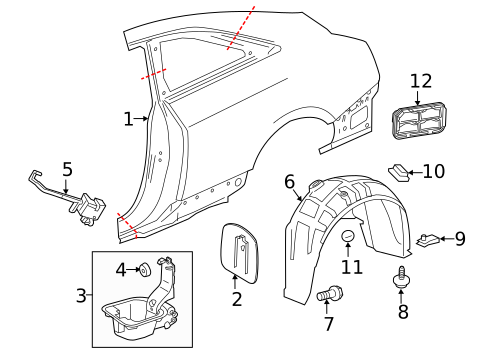 Quarter Panel & Components for 2015 Cadillac ATS #0