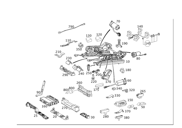 9106036 - Driver Seat: Seat Adjustment for Mercedes-Benz: E320, E500, E55 AMG Image image